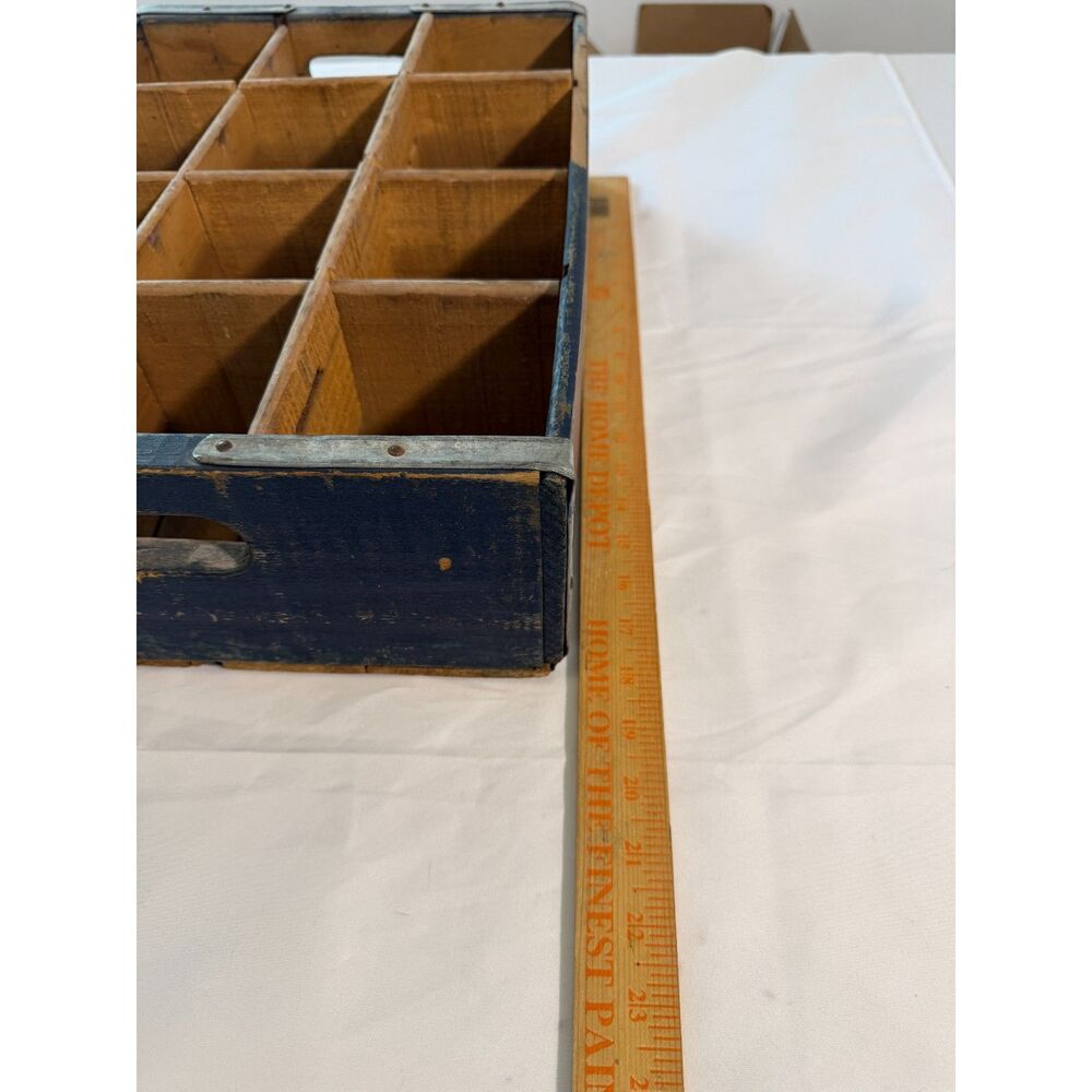 Vintage A-Treat Beverages Wooden Soda Crate 12 Bottle Carrier Advertising Box - Picture 3 of 7